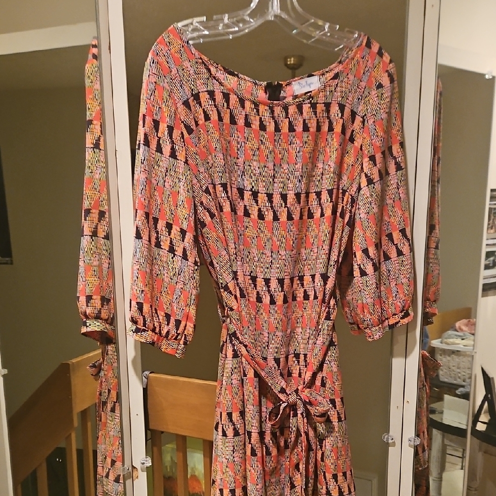 Multicolor Geometric Print Dress